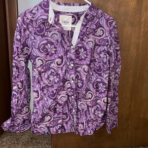 Izod Purple Paisley Long Sleeve Shirt